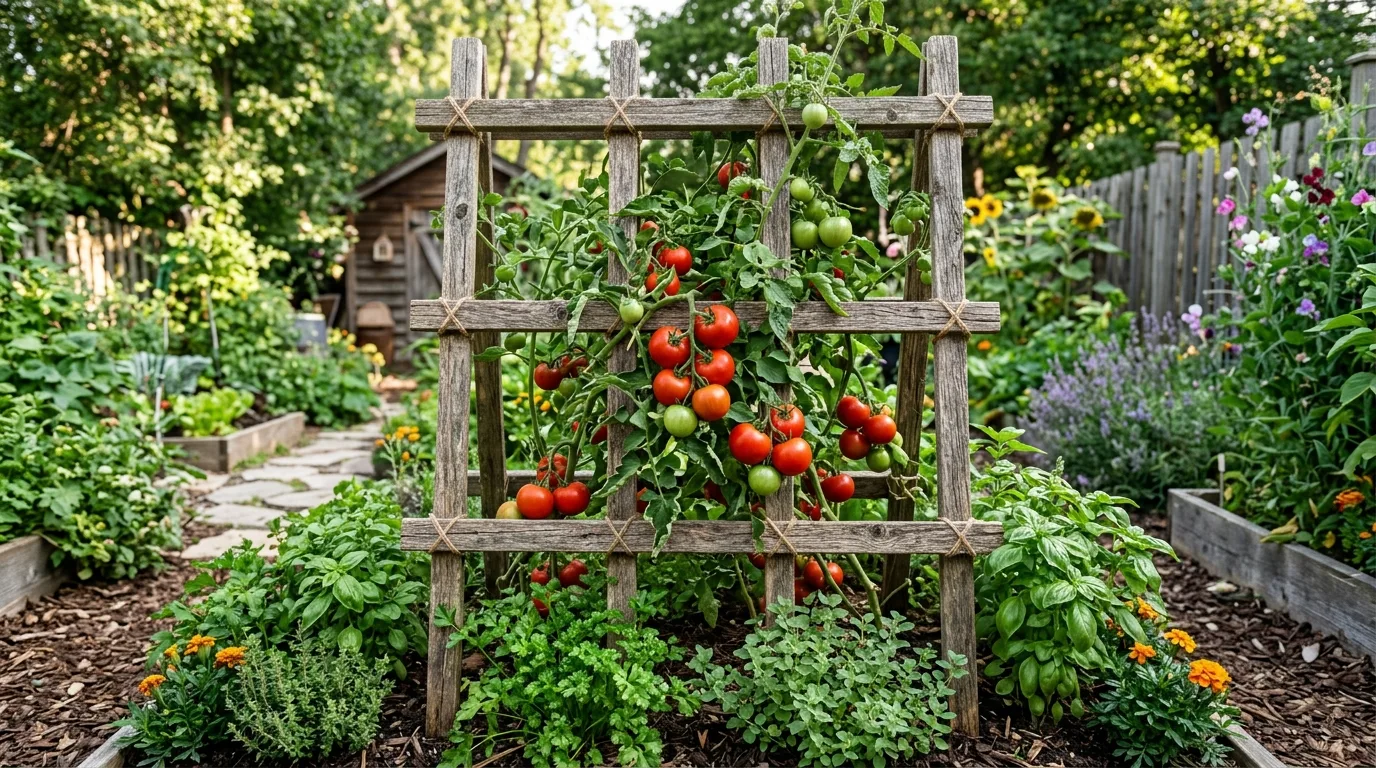 Rustic Wooden Tomato Trellis